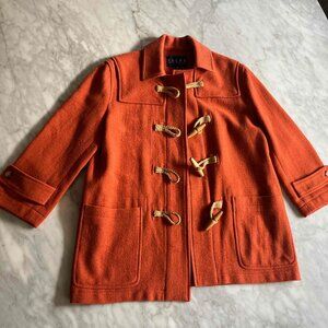 Vintage Ralph by Ralph Lauren Wool Toggle Coat — Burnt Orange